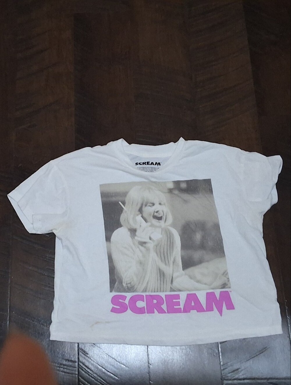 Scream White Short-Sleeve Kids Tee with Pink Logo